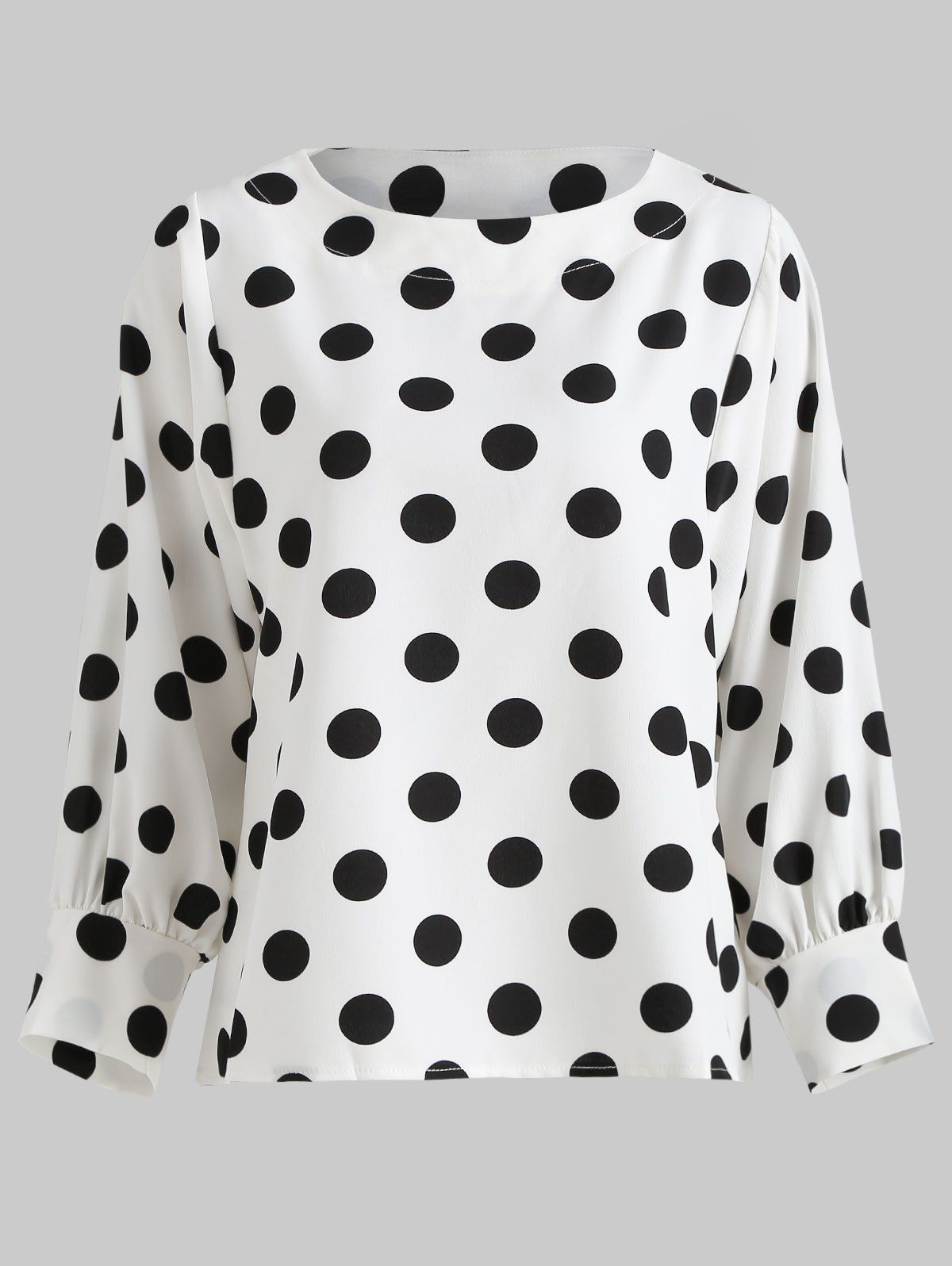 puff sleeve polka dot top