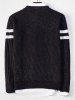 Cross Stripe Contrast Color Pullover Knit Sweater -  