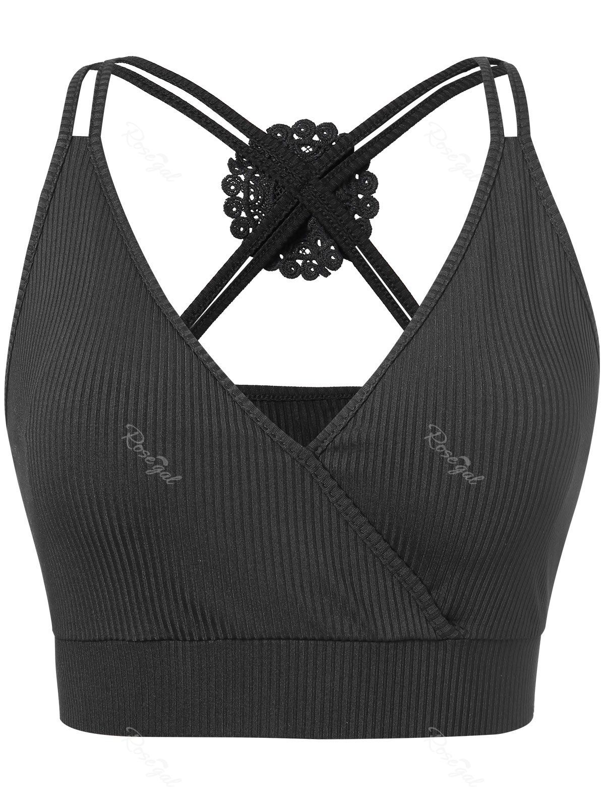 

Plus Size Criss Cross Crop Top, Black