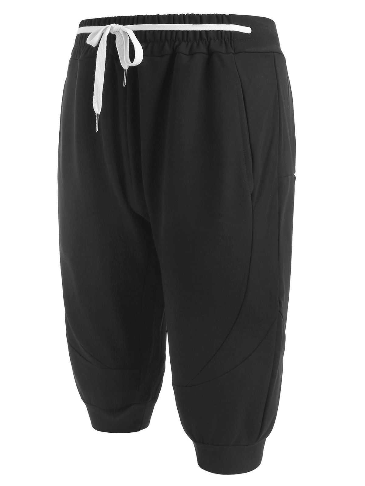 

Elastic Casual Jogger Shorts, Black