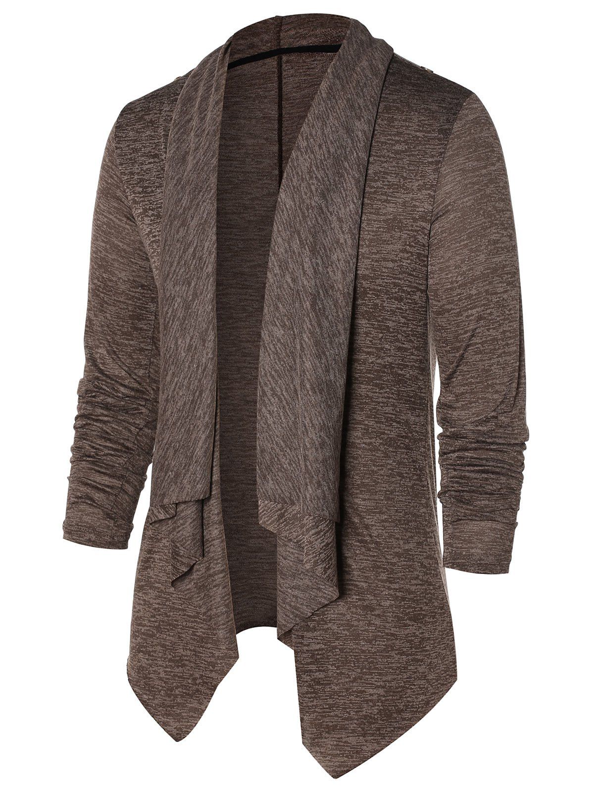 

Space Dye Open Front Asymmetric Cardigan, Coffee