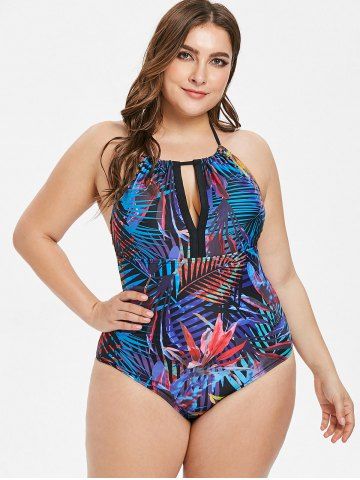 Halter Grande Con Tropical Estampado Bañador Talla De ikZTOwPXu