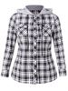 Plus Size Plaid Hooded Shirt with Pockets -  