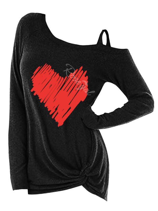 

Plus Size Two Tone Front Knot T Shirt, Black