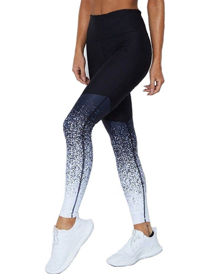 

Printed Panel Skinny Leggings, Black