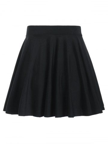 

Plus Size High Rise Pleated Beach Skirt, Black