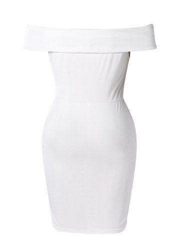 

Plus Size Off Shoulder Bodycon Dress, White