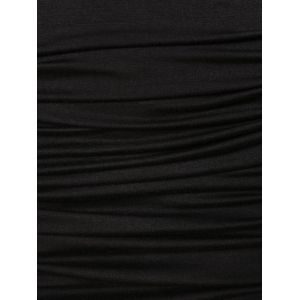 Plus Size Hollow Out Pleated High Low Hem T-shirt
