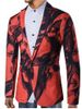 Chinese Style Ink Painting Print One Button Pocket Blazer -  