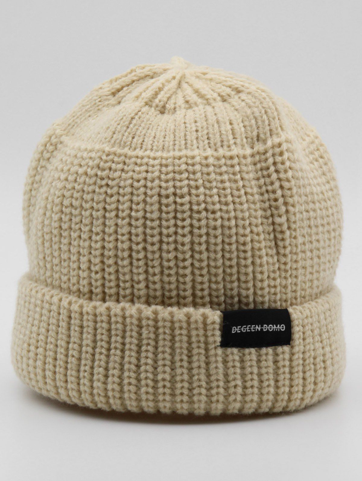 

Stylish Winter Flanging Knitted Beanie, Beige