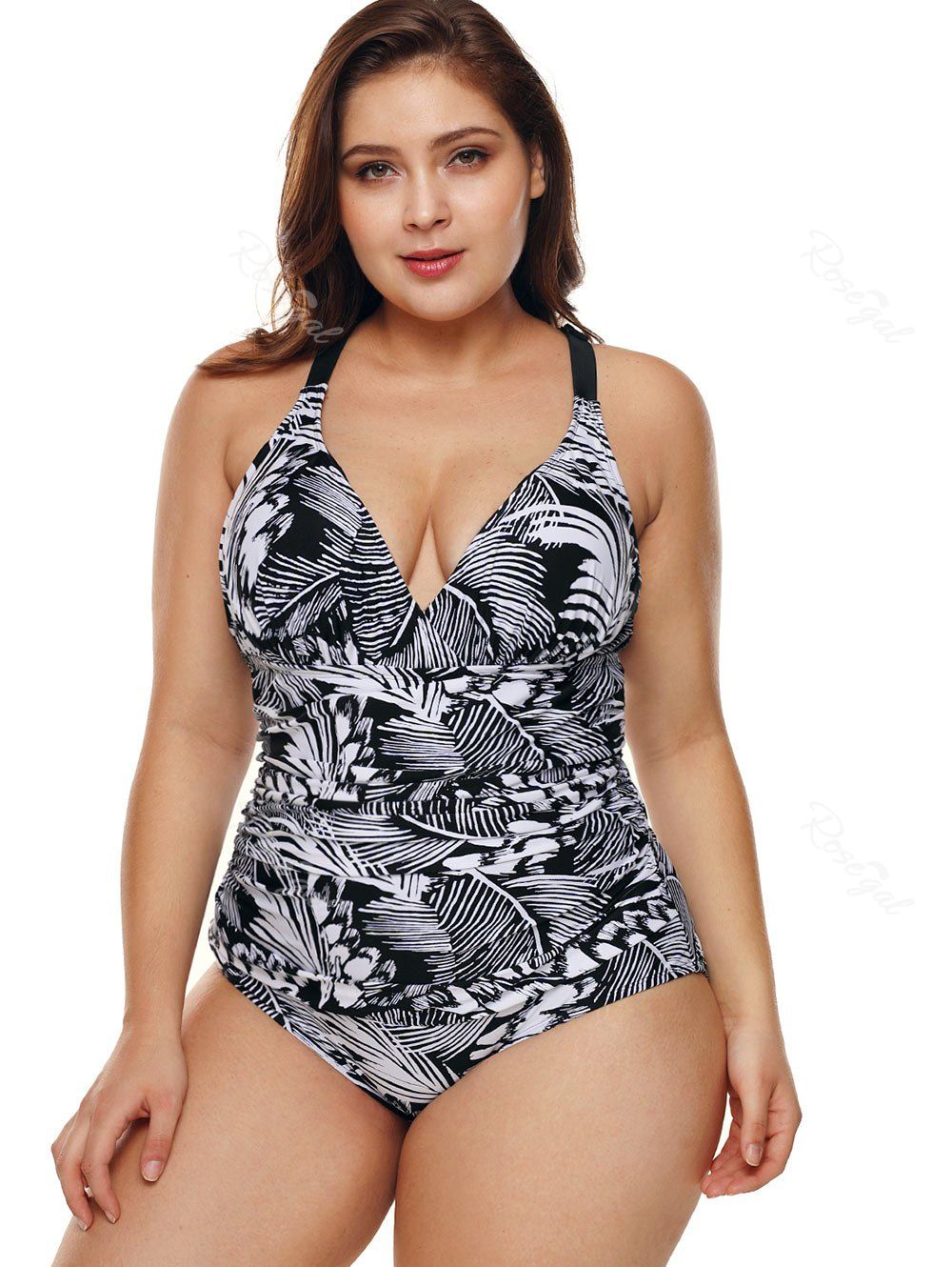 

Plus Size Padded Printed Swimwear, Multi