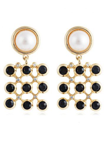 Black Pearl Earrings Free Shipping And Faux Pearl Rhinestone Design Dangle Earrings