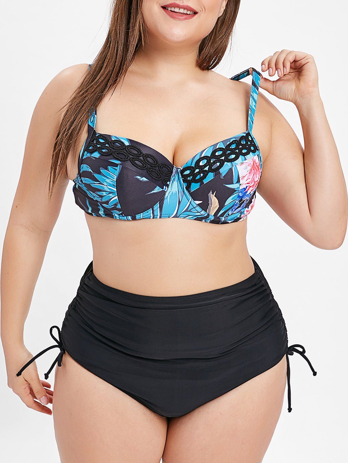 Floral Print Plus Size Underwire Bikini Set [48 Off] Rosegal