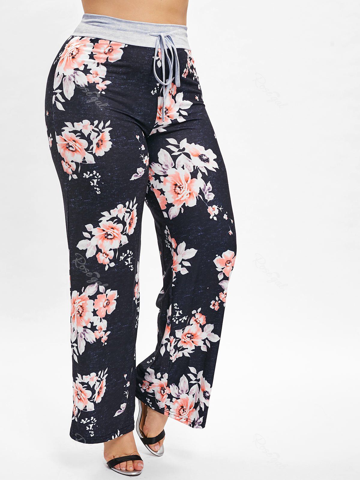 plus size floral pants