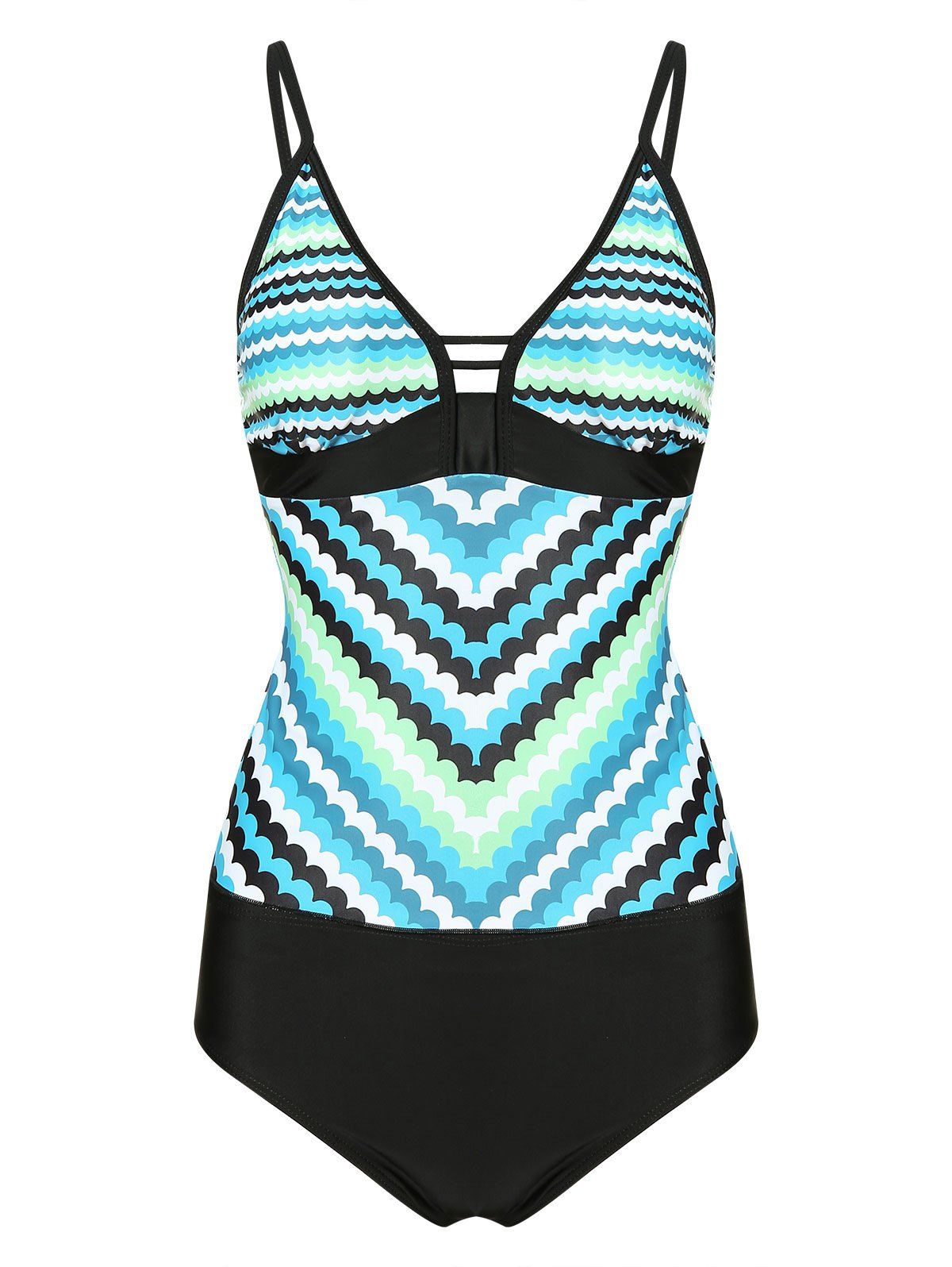 

Keyhole Cami Tankini Set, Ocean blue