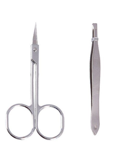 

Makeup Tool Scissor And Eyebrow Tweezer Set, Silver