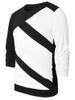Long Sleeve Two Tone Casual Top -  