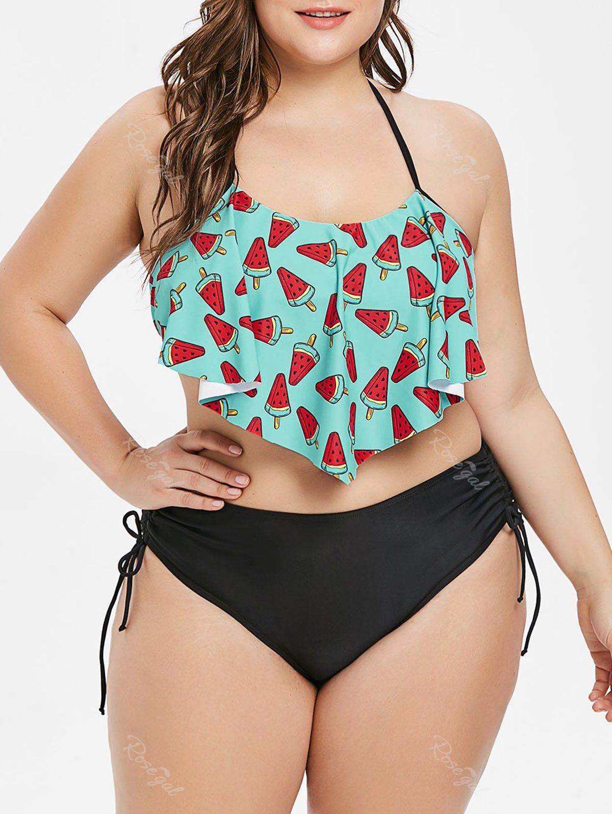 flounce halter bikini top