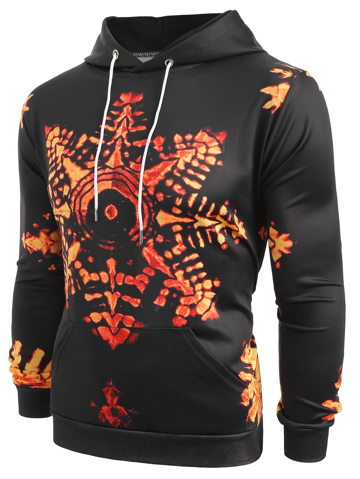 

Snowflake Print Pocket Long Sleeve Hoodie, Multi