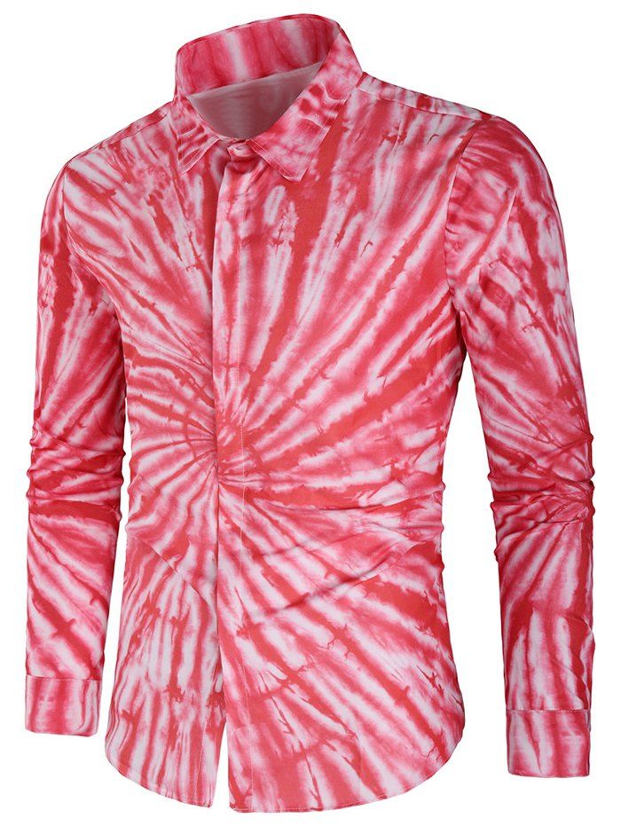 New Tie Dye Print Long Sleeves Casual Shirt  
