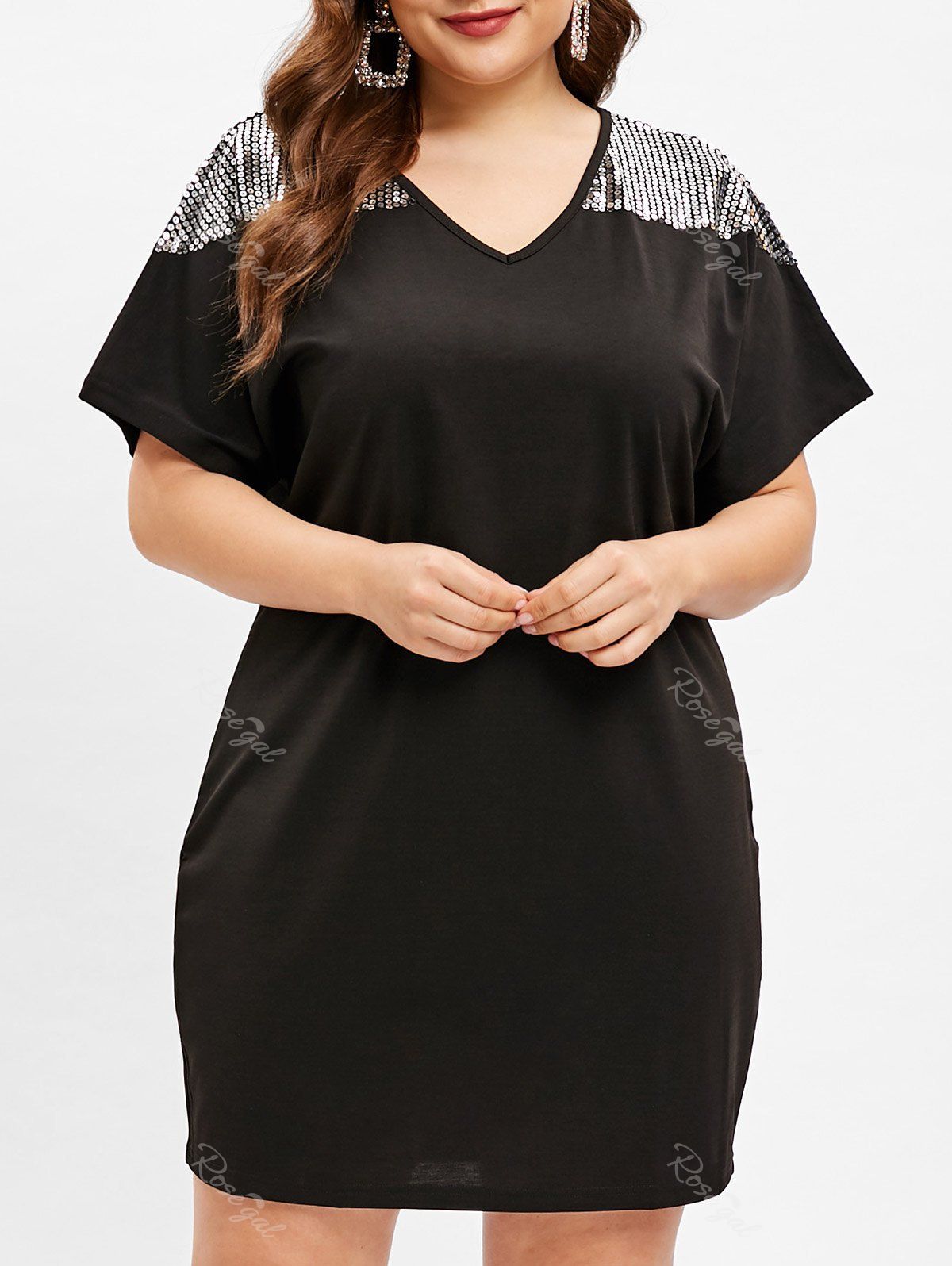 robe droite noire grande taille