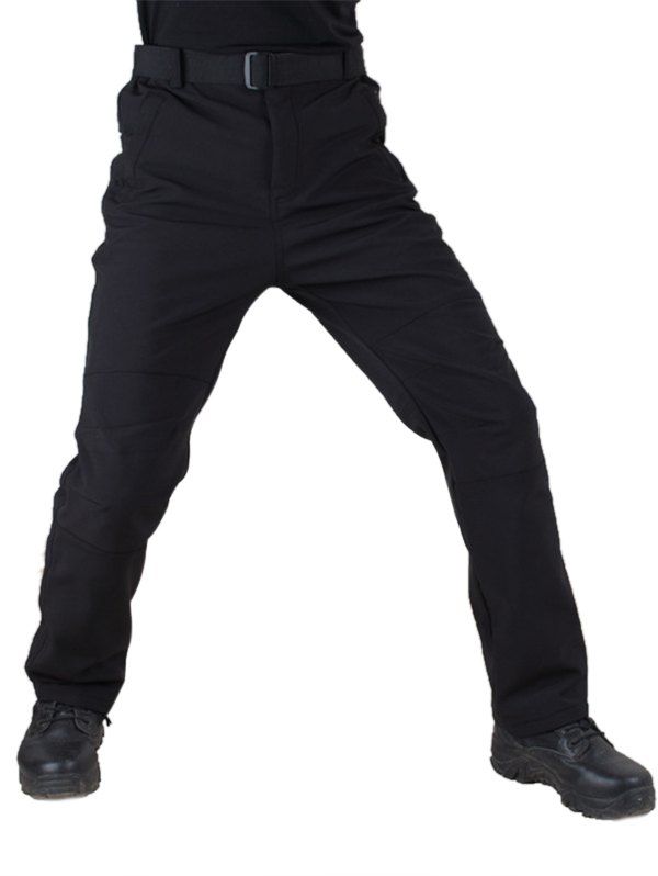 

Long Straight Solid Color Plush Pants, Black