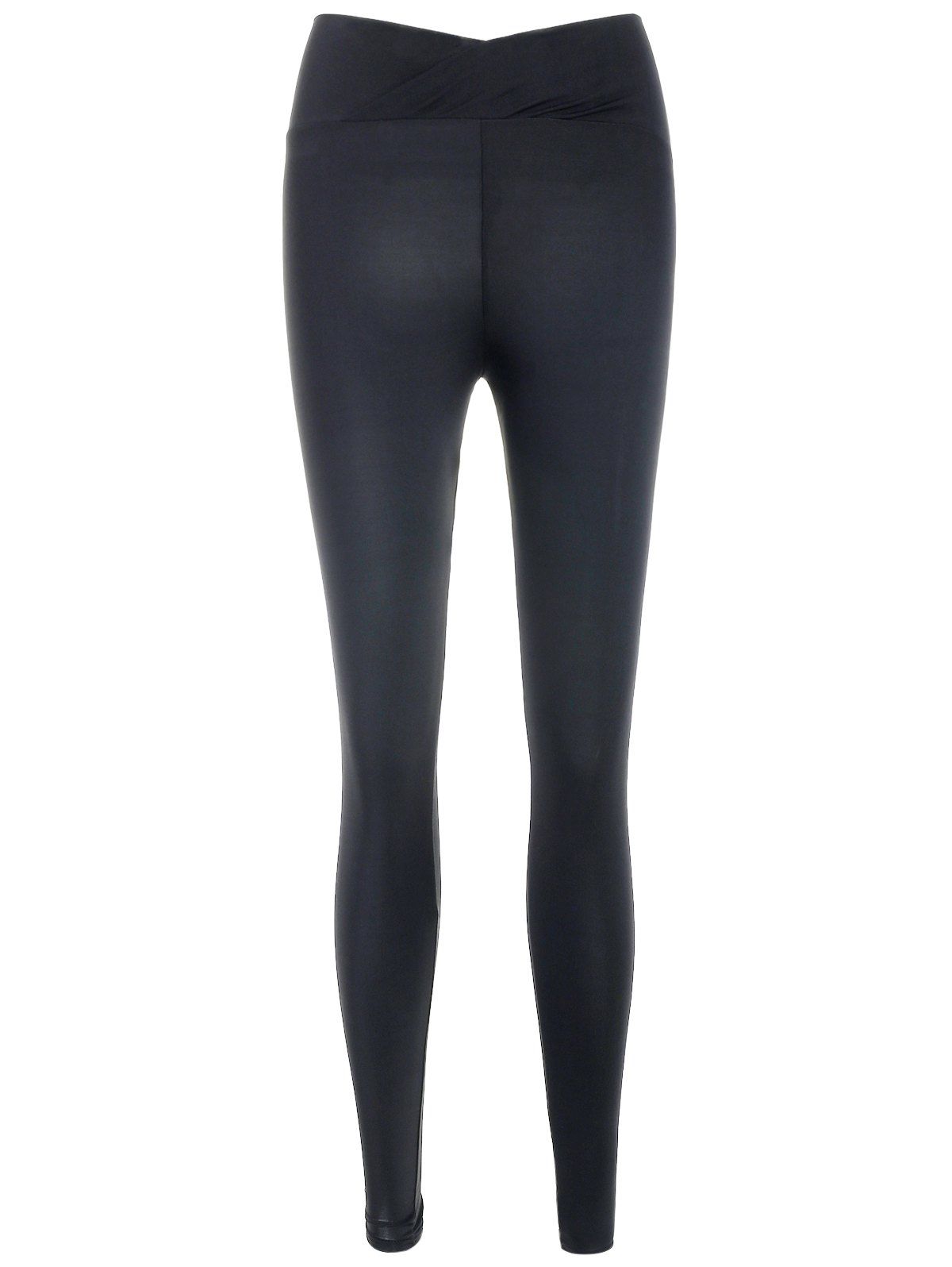 

High Waist Solid Leggings, Black