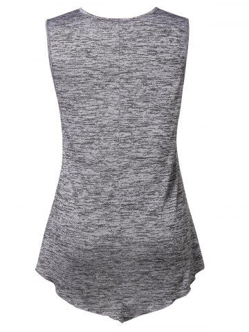 

Space Dye Plus Size Lace Panel Tank Top, Gray