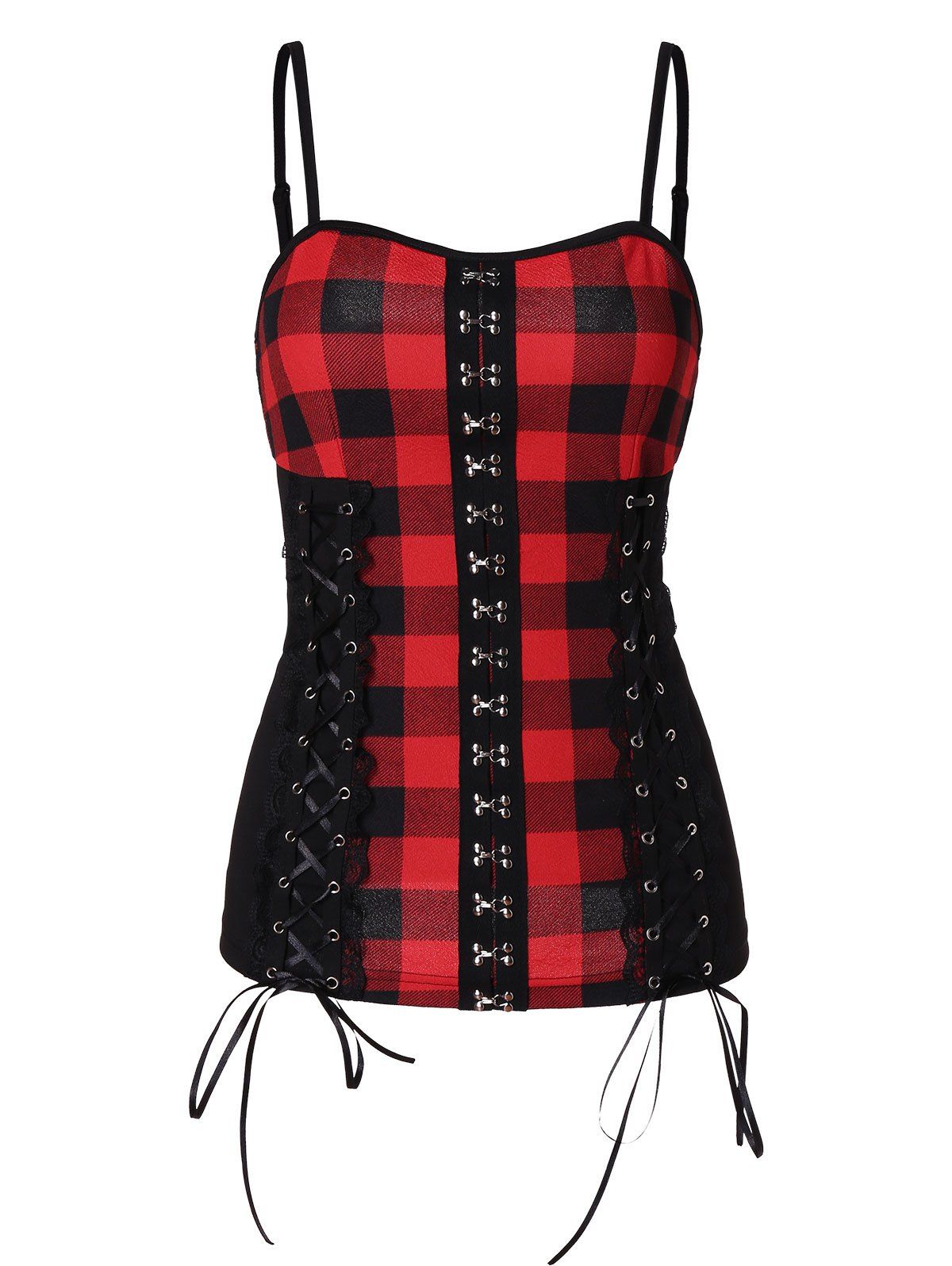 

Lace Up Cami Tank Top, Multi