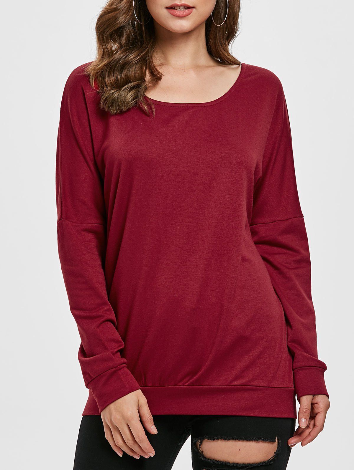 scoop neck sweatshirt