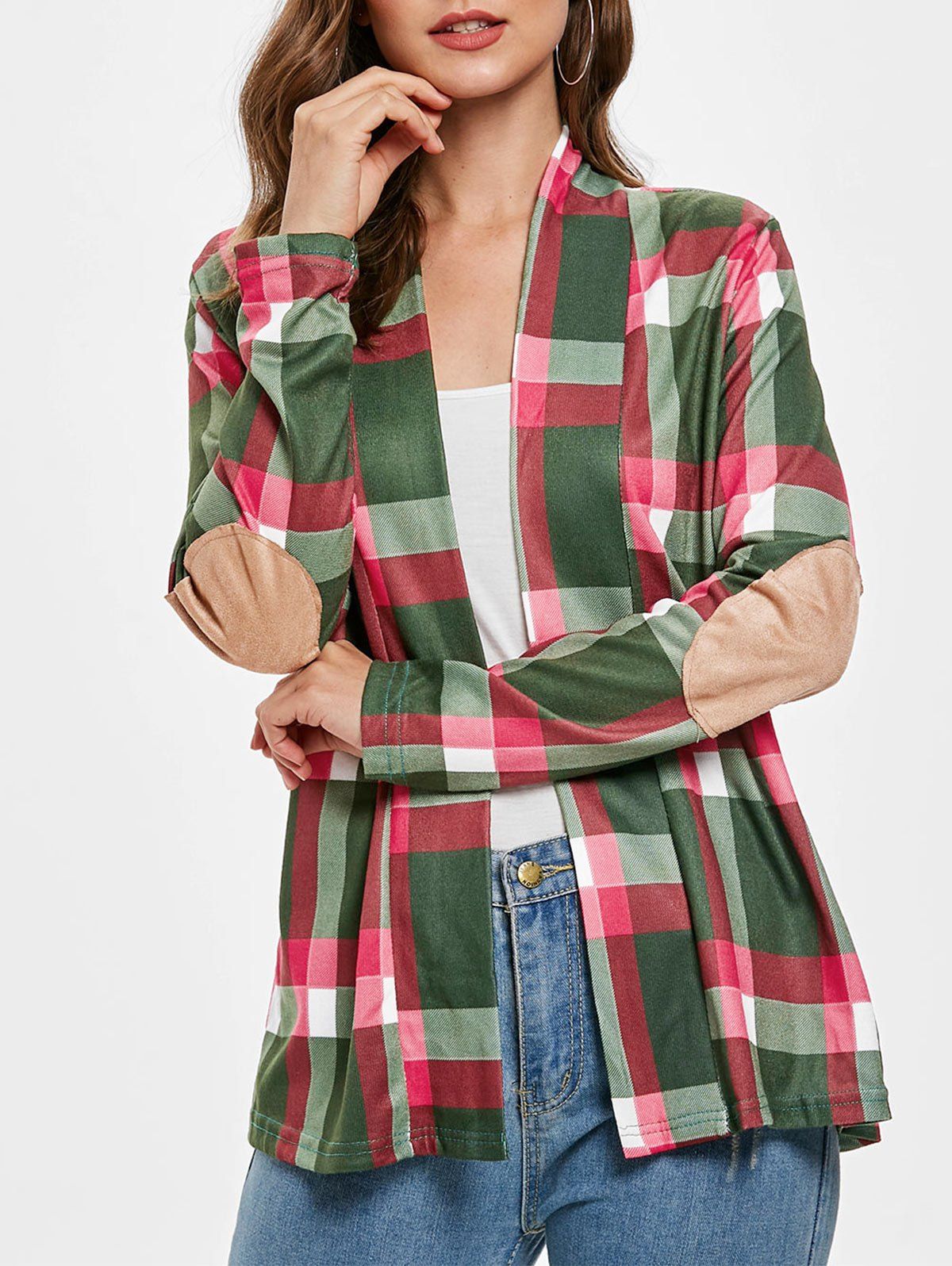 plus size plaid cardigans