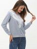 Lace Panel Long Sleeve Sweatshirt -  