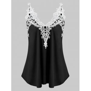 

Openwork Panel Tank Top, Black