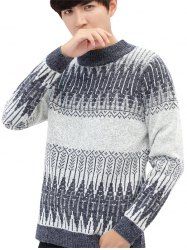 Geometric Pattern Soft Pullover Knit Sweater -  