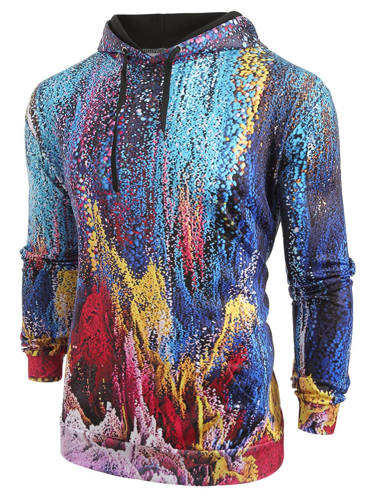 

Abstract Pattern Kangaroo Pocket Hoodie, Multi