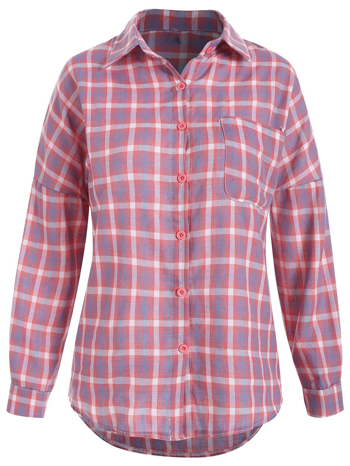 

Long Sleeves Plaid Pocket Shirt, Multi