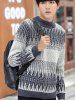 Geometric Pattern Soft Pullover Knit Sweater -  