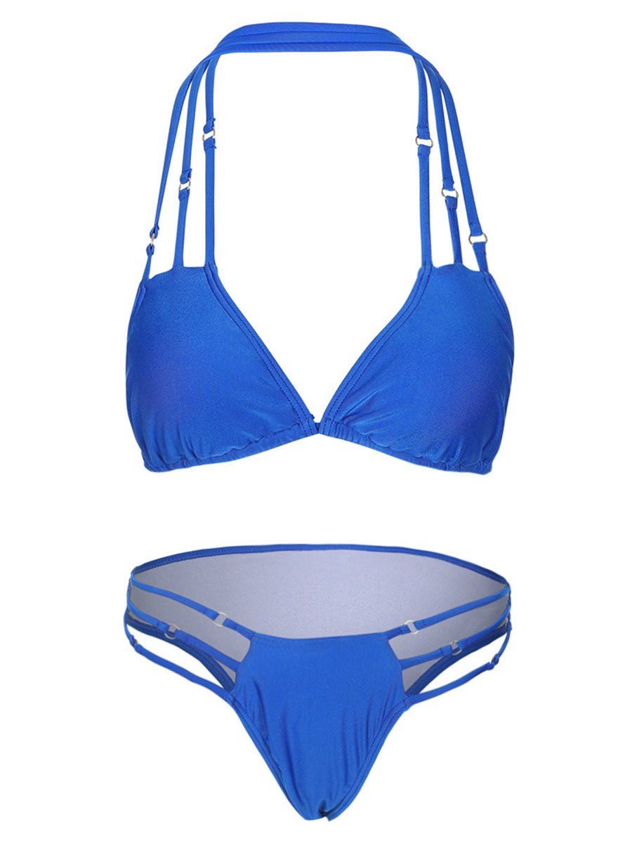 

Halter Strappy Bikini Sets, Dodger blue