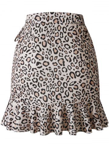 High Waist Flounced Bowknot Tie Mini Skirt