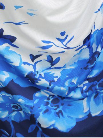 

Plus Size Bodycon Floral Print Dress, Blue