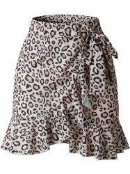 Mini Jupe Nouée à Taille Haute avec Nœud Papillon -  