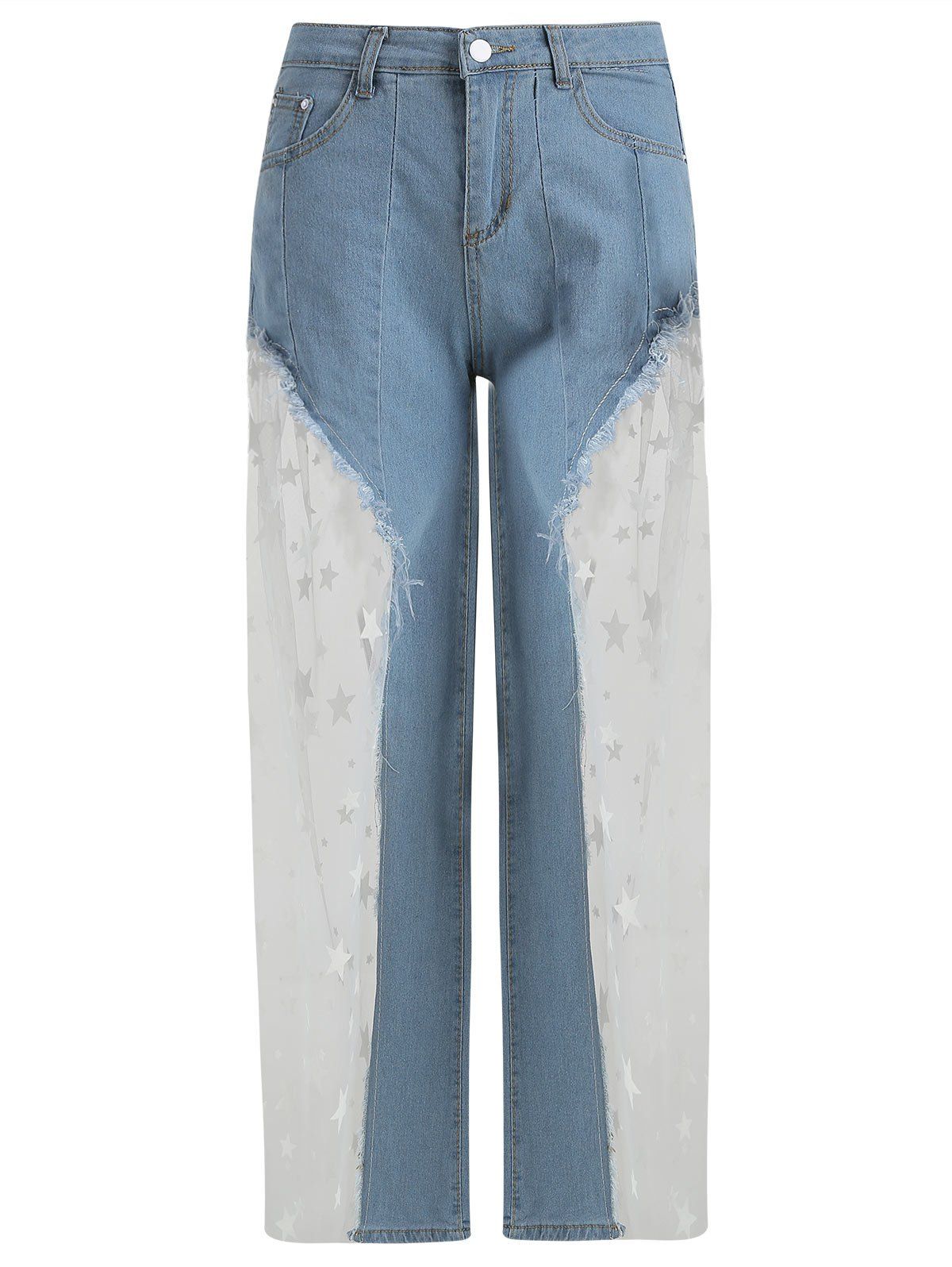 jeans with star mesh