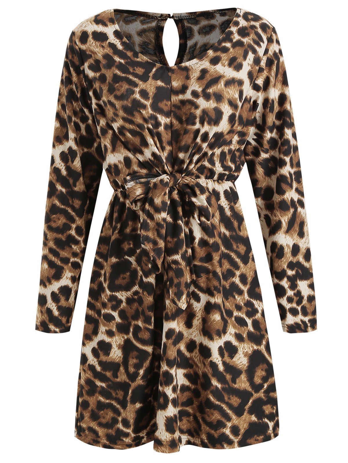 

Front Knot Leopard Print Dress