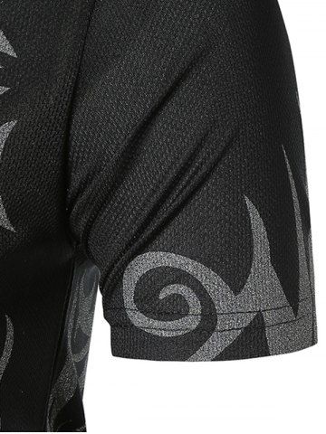 

Tattoo Print Short Sleeves Casual T-shirt, Black