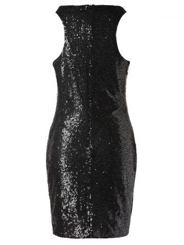 

Plus Size Sequined Mini Party Dress, Black