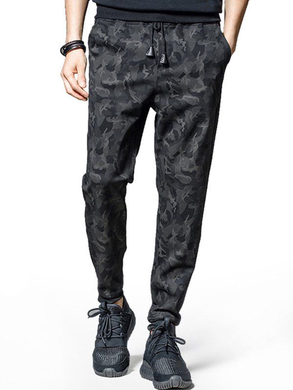 

Camouflage Pattern Casual Jogger Pants, Black