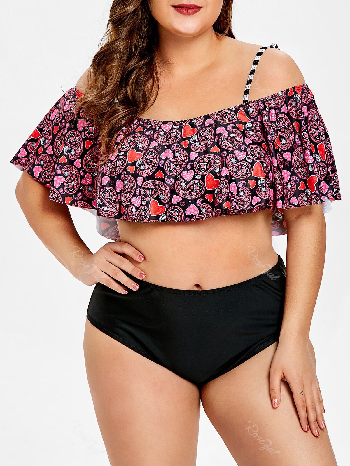 plus size flounce bikini top