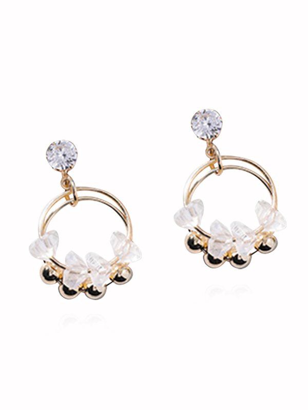 

Crystal Beads Earrings, White