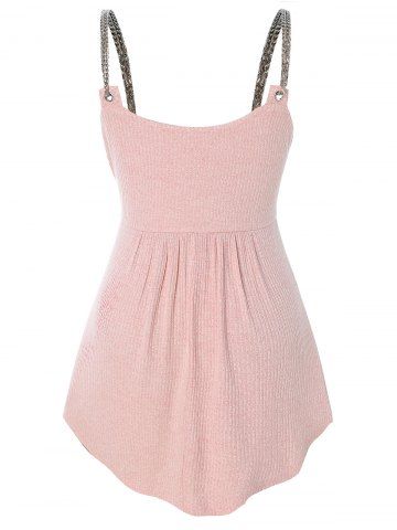 

Plus Size Plunge O Ring Sequins Tank Top, Pink