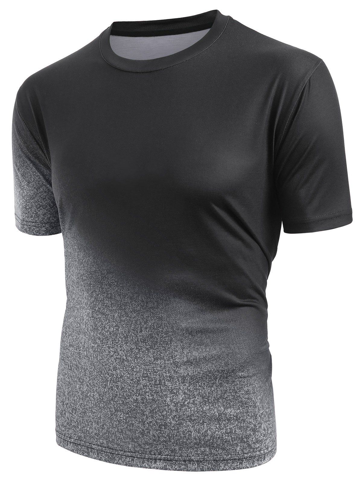 

Ombre Print Short Sleeves T-shirt, Black